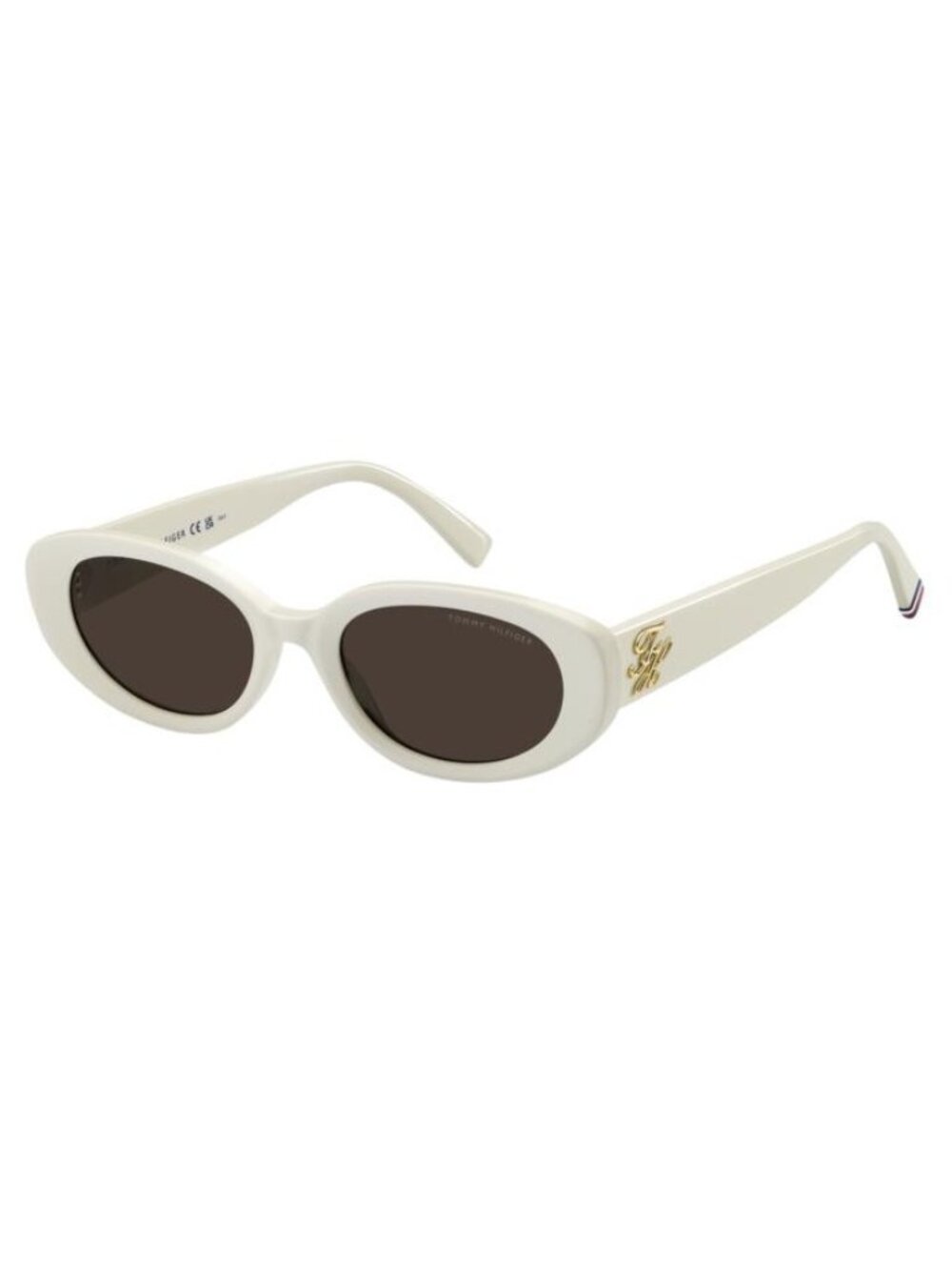 New Tommy Hilfiger Women's Sunglasses White Brown Lens TH 2344 S SZJ 52